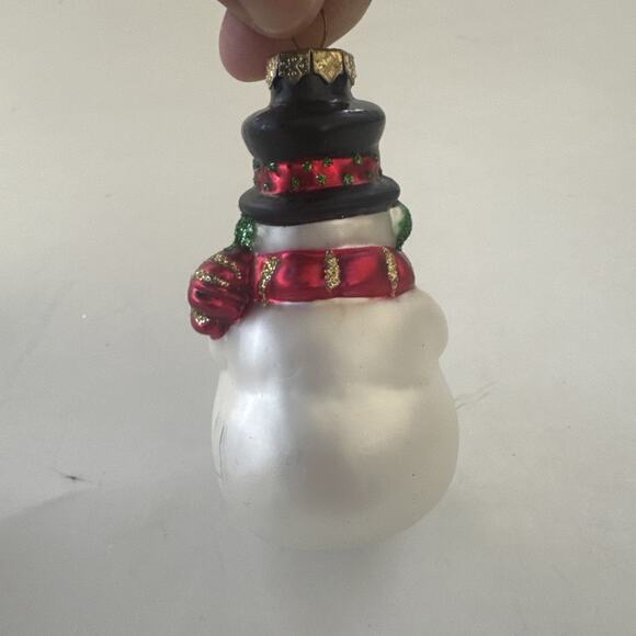 Set of 4 Christmas Ornaments by Greenbrier Santa‎ Snowman Tree Blown Glass - Picture 3 of 13